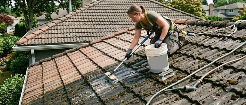 How to clean roof tiles without pressure washer